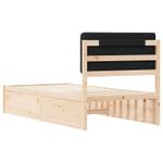 Casa si Gradina - Mobilier - Paturi si accesorii - Paturi - Cadru de pat cu tablie tapitata cu headboard Negru 90 x 190 cm - Infinity.ro