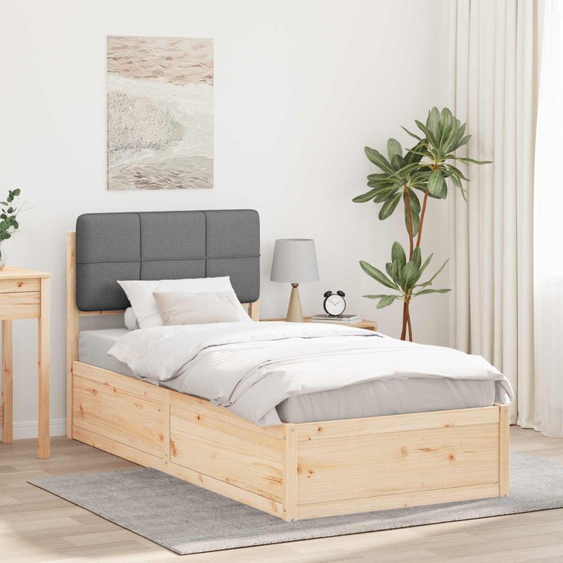 Casa si Gradina - Mobilier - Paturi si accesorii - Paturi - Cadru de pat cu tablie tapitata Gri deschis 80 x 200 cm - Infinity.ro