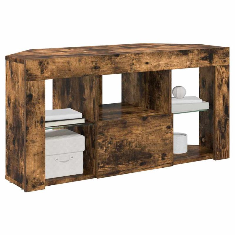 Casa si Gradina - Mobilier - Comode si corpuri - Comode - Sifonier LED pentru TV coltar Stejar fumuriu 105 x 40 x 50 cm - Infinity.ro