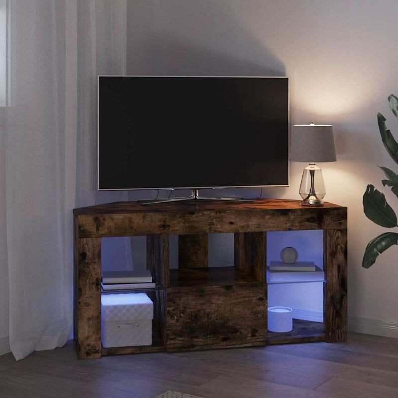 Casa si Gradina - Mobilier - Comode si corpuri - Comode - Sifonier LED pentru TV coltar Stejar fumuriu 105 x 40 x 50 cm - Infinity.ro
