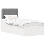 Casa si Gradina - Mobilier - Paturi si accesorii - Paturi - Cadru de pat cu tablie tapitata Gri deschis 80 x 200 cm - Infinity.ro