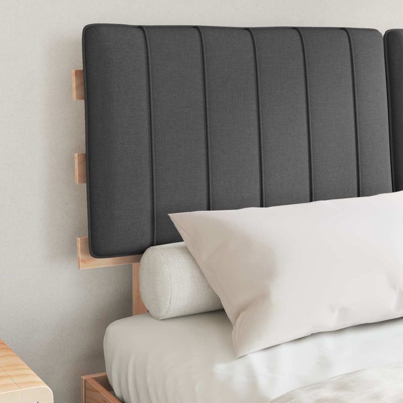 Casa si Gradina - Mobilier - Paturi si accesorii - Paturi - Cadru de pat cu tablie tapitata Gri inchis 135 x 190 cm - Infinity.ro