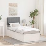 Casa si Gradina - Mobilier - Paturi si accesorii - Paturi - Cadru de pat cu tablie tapitata Gri deschis 80 x 200 cm - Infinity.ro