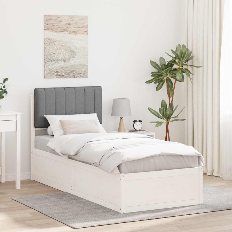 Casa si Gradina - Mobilier - Paturi si accesorii - Paturi - Cadru de pat cu tablie tapitata Gri deschis 80 x 200 cm - Infinity.ro