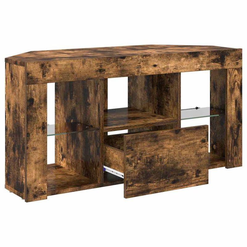 Casa si Gradina - Mobilier - Comode si corpuri - Comode - Sifonier LED pentru TV coltar Stejar fumuriu 105 x 40 x 50 cm - Infinity.ro