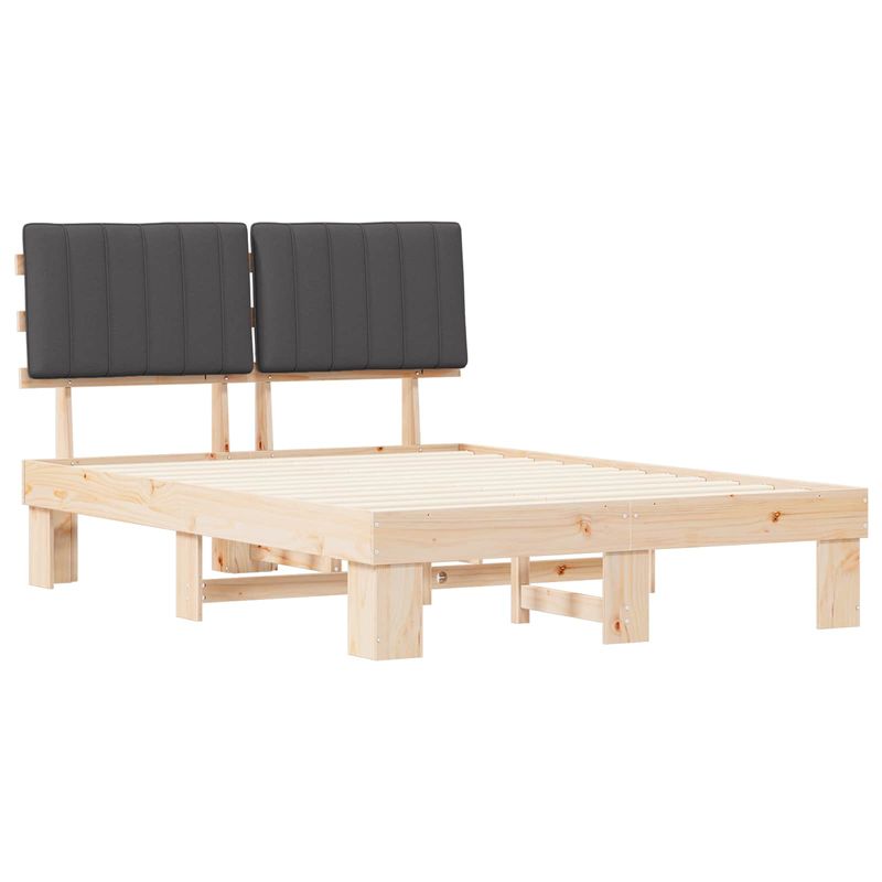 Casa si Gradina - Mobilier - Paturi si accesorii - Paturi - Cadru de pat cu tablie tapitata Gri inchis 135 x 190 cm - Infinity.ro
