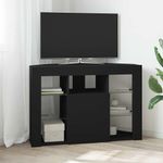 Casa si Gradina - Mobilier - Comode si corpuri - Comode - Sifonier LED pentru TV coltar Pe perete Negru 101 x 40 x 68 cm - Infinity.ro