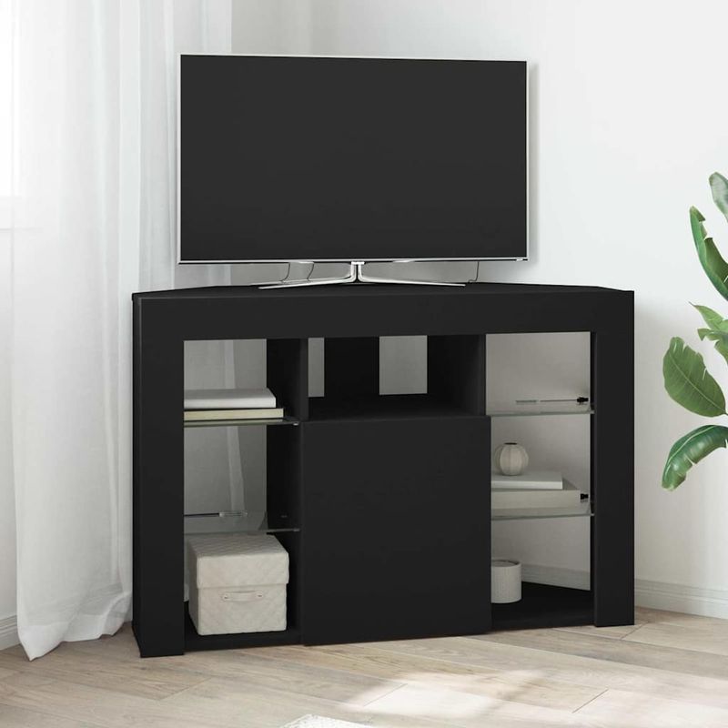 Casa si Gradina - Mobilier - Comode si corpuri - Comode - Sifonier LED pentru TV coltar Pe perete Negru 101 x 40 x 68 cm - Infinity.ro