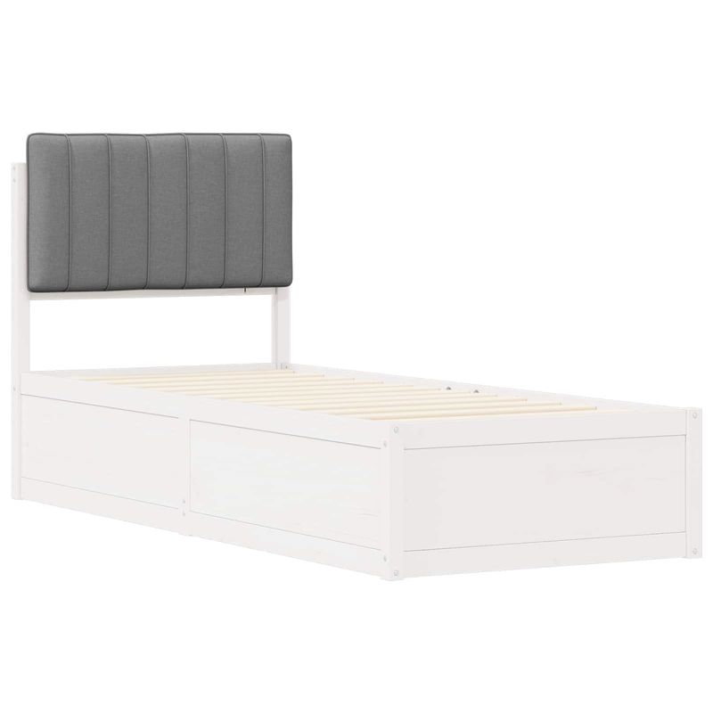 Casa si Gradina - Mobilier - Paturi si accesorii - Paturi - Cadru de pat cu tablie tapitata Gri deschis 80 x 200 cm - Infinity.ro