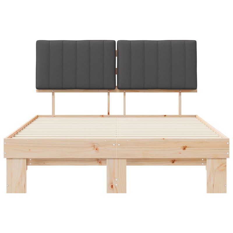 Casa si Gradina - Mobilier - Paturi si accesorii - Paturi - Cadru de pat cu tablie tapitata Gri inchis 135 x 190 cm - Infinity.ro