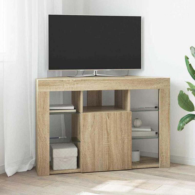 Casa si Gradina - Mobilier - Comode si corpuri - Comode - Sifonier LED pentru TV coltar Stejar Sonoma 102 x 40 x 68 cm - Infinity.ro