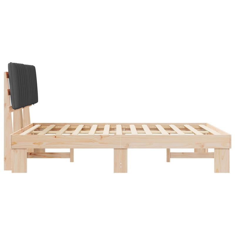 Casa si Gradina - Mobilier - Paturi si accesorii - Paturi - Cadru de pat cu tablie tapitata Gri inchis 135 x 190 cm - Infinity.ro