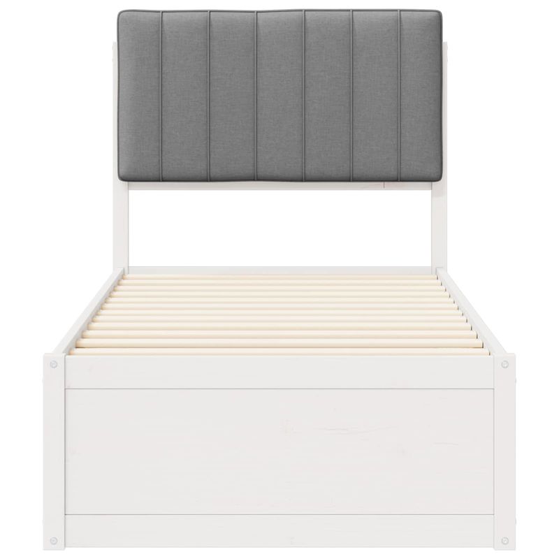 Casa si Gradina - Mobilier - Paturi si accesorii - Paturi - Cadru de pat cu tablie tapitata Gri deschis 80 x 200 cm - Infinity.ro