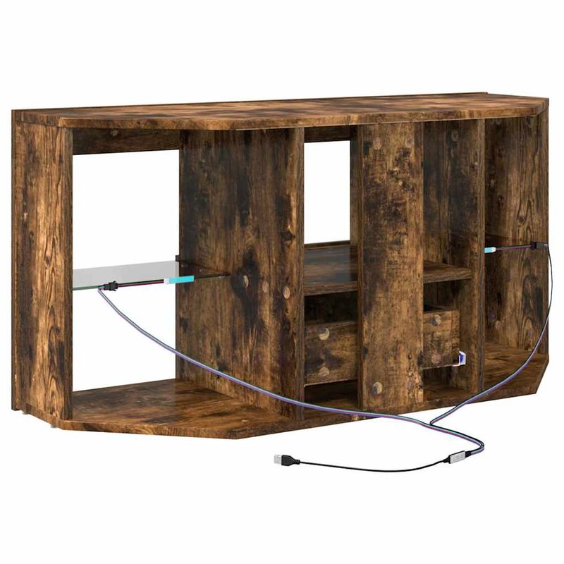 Casa si Gradina - Mobilier - Comode si corpuri - Comode - Sifonier LED pentru TV coltar Stejar fumuriu 105 x 40 x 50 cm - Infinity.ro