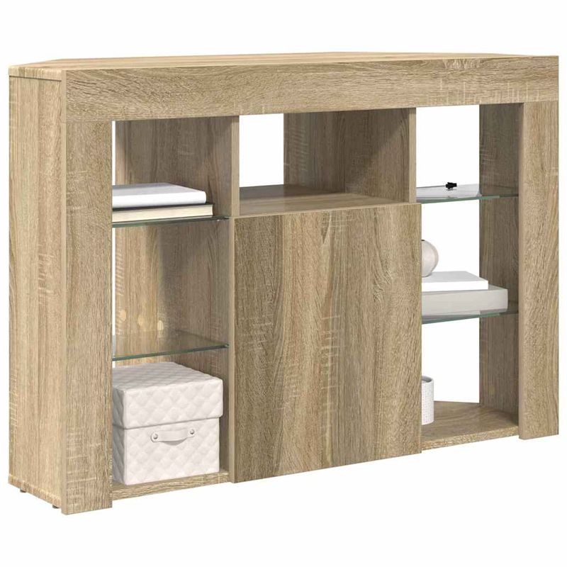 Casa si Gradina - Mobilier - Comode si corpuri - Comode - Sifonier LED pentru TV coltar Stejar Sonoma 102 x 40 x 68 cm - Infinity.ro