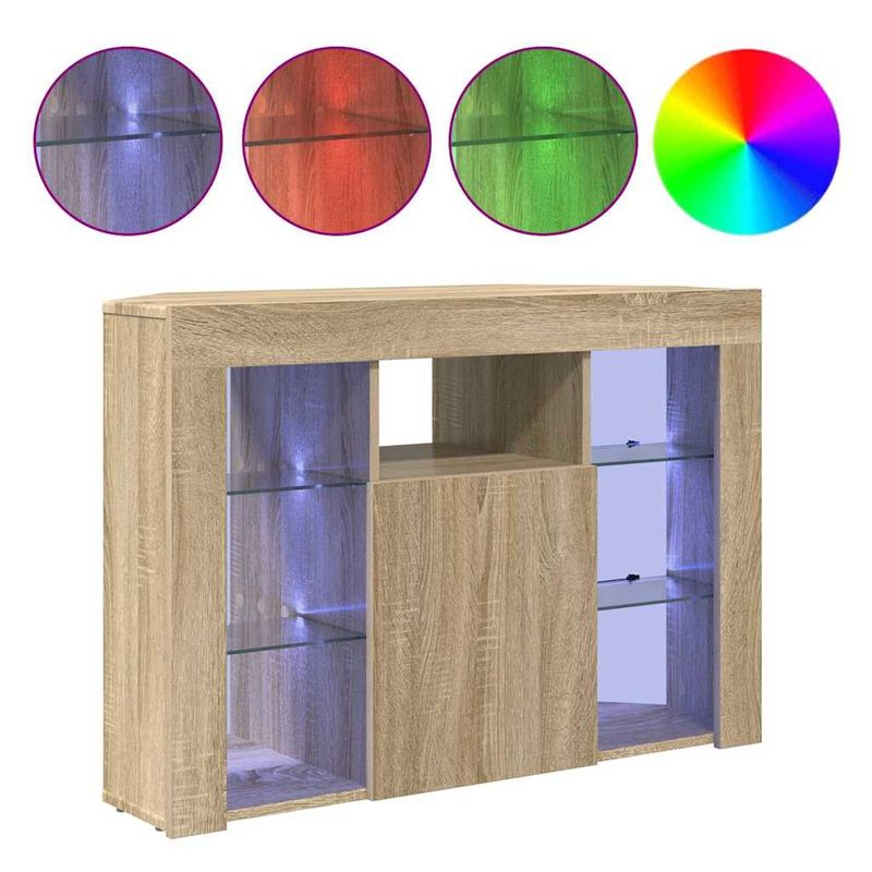Casa si Gradina - Mobilier - Comode si corpuri - Comode - Sifonier LED pentru TV coltar Stejar Sonoma 102 x 40 x 68 cm - Infinity.ro