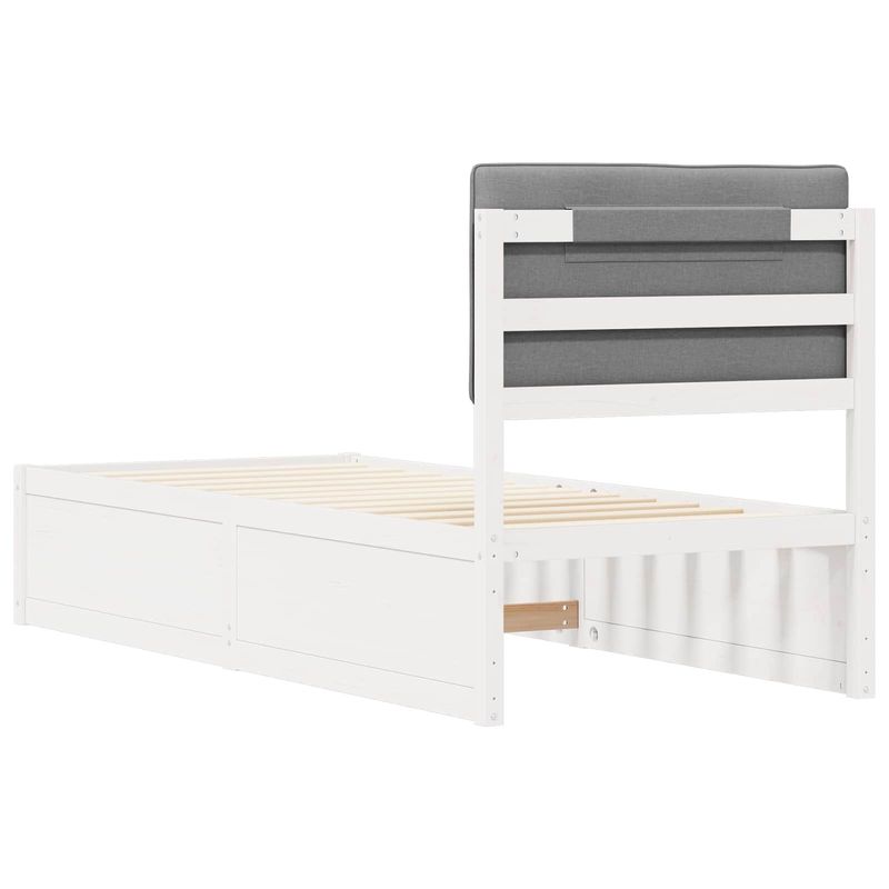 Casa si Gradina - Mobilier - Paturi si accesorii - Paturi - Cadru de pat cu tablie tapitata Gri deschis 80 x 200 cm - Infinity.ro