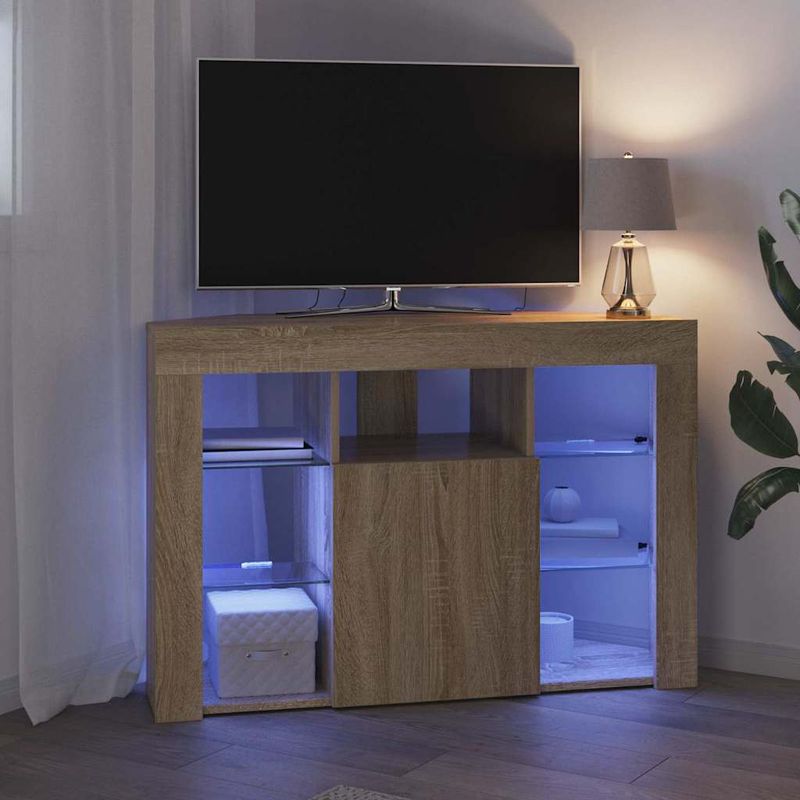 Casa si Gradina - Mobilier - Comode si corpuri - Comode - Sifonier LED pentru TV coltar Stejar Sonoma 102 x 40 x 68 cm - Infinity.ro