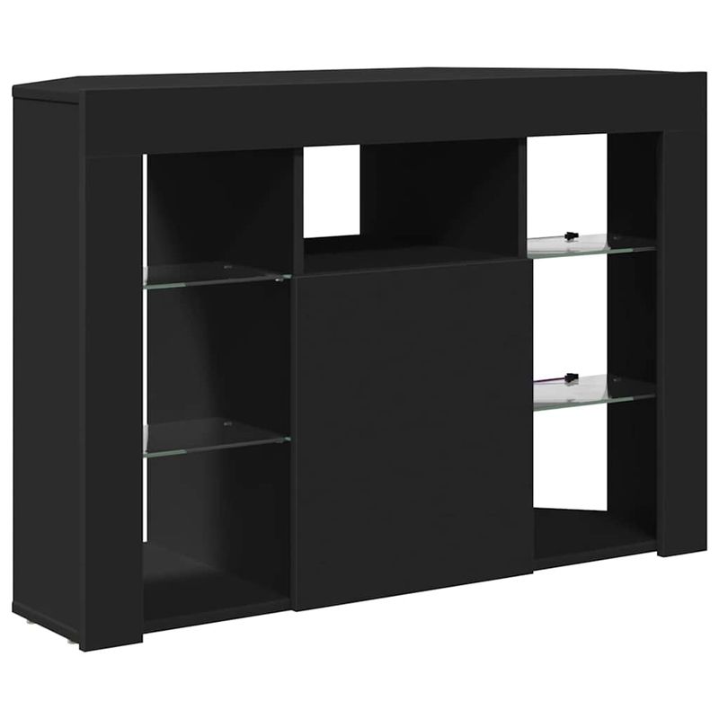 Casa si Gradina - Mobilier - Comode si corpuri - Comode - Sifonier LED pentru TV coltar Pe perete Negru 101 x 40 x 68 cm - Infinity.ro