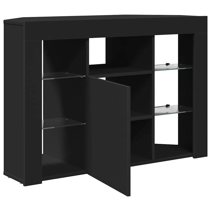 Casa si Gradina - Mobilier - Comode si corpuri - Comode - Sifonier LED pentru TV coltar Pe perete Negru 101 x 40 x 68 cm - Infinity.ro