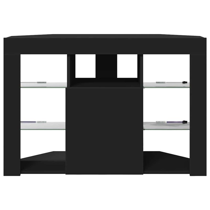 Casa si Gradina - Mobilier - Comode si corpuri - Comode - Sifonier LED pentru TV coltar Pe perete Negru 101 x 40 x 68 cm - Infinity.ro