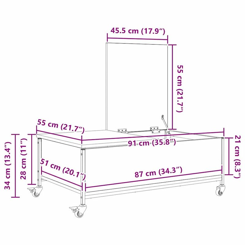 Casa si Gradina - Mobilier - Mese si birouri - Masute de cafea - Masa de cafea Stejar Artizanal 91 x 55 x 32 cm Lemn compozit - Infinity.ro