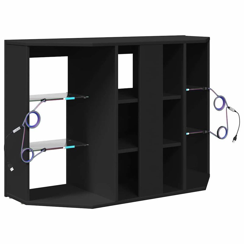 Casa si Gradina - Mobilier - Comode si corpuri - Comode - Sifonier LED pentru TV coltar Pe perete Negru 101 x 40 x 68 cm - Infinity.ro