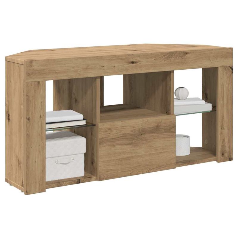 Casa si Gradina - Mobilier - Comode si corpuri - Comode - Sifonier LED pentru TV coltar Stejar Artizanal 108 x 40 x 50 cm - Infinity.ro