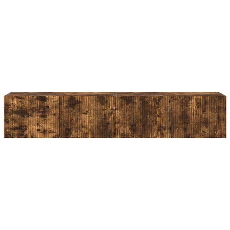 Casa si Gradina - Mobilier - Comode si corpuri - Comode - Dulap TV de perete 2 pcs Stejar fumuriu 60 x 31 x 29.5 cm - Infinity.ro