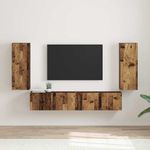 Casa si Gradina - Mobilier - Comode si corpuri - Comode - Dulap TV de perete Pe perete 2 pcs Lemn Vechi 30 x 31 x 80 cm - Infinity.ro
