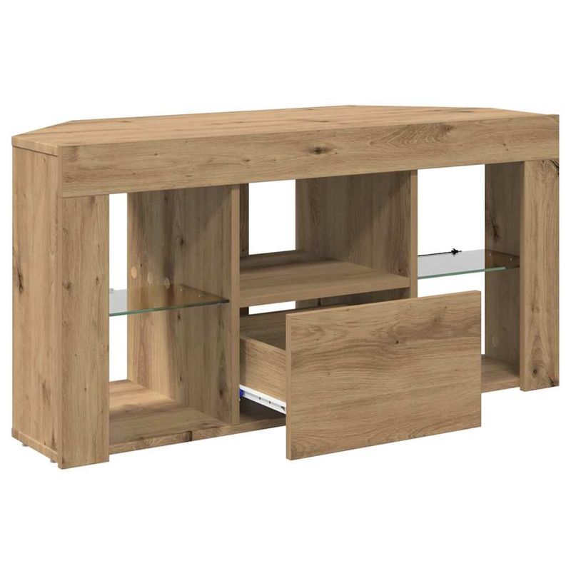 Casa si Gradina - Mobilier - Comode si corpuri - Comode - Sifonier LED pentru TV coltar Stejar Artizanal 108 x 40 x 50 cm - Infinity.ro