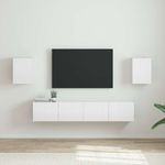 Casa si Gradina - Mobilier - Comode si corpuri - Comode - Dulap TV de perete Pe perete 2 pcs Alb Lucios 30 x 31 x 40 cm - Infinity.ro
