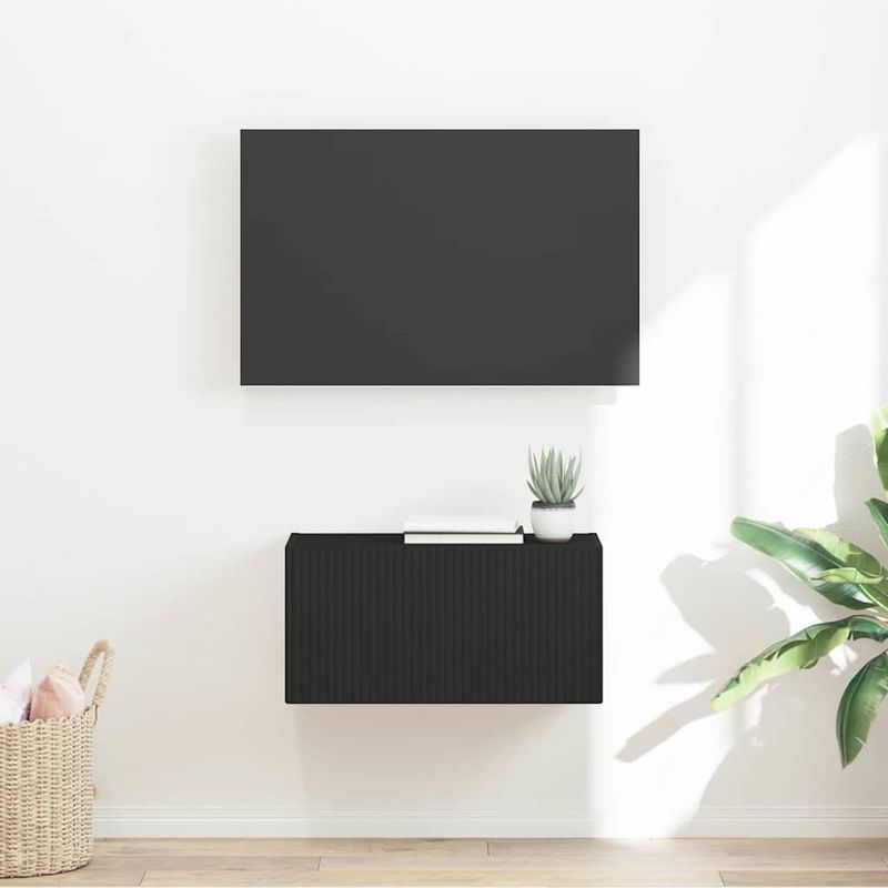 Casa si Gradina - Mobilier - Comode si corpuri - Comode - Dulap TV de perete Negru 60 x 31 x 29.5 cm Lemn compozit - Infinity.ro