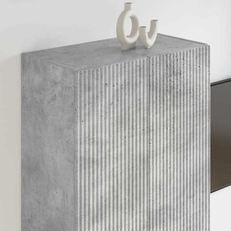 Casa si Gradina - Mobilier - Comode si corpuri - Comode - Dulap TV de perete Pe perete Gri din beton 59,5 x 31 x 100 cm - Infinity.ro