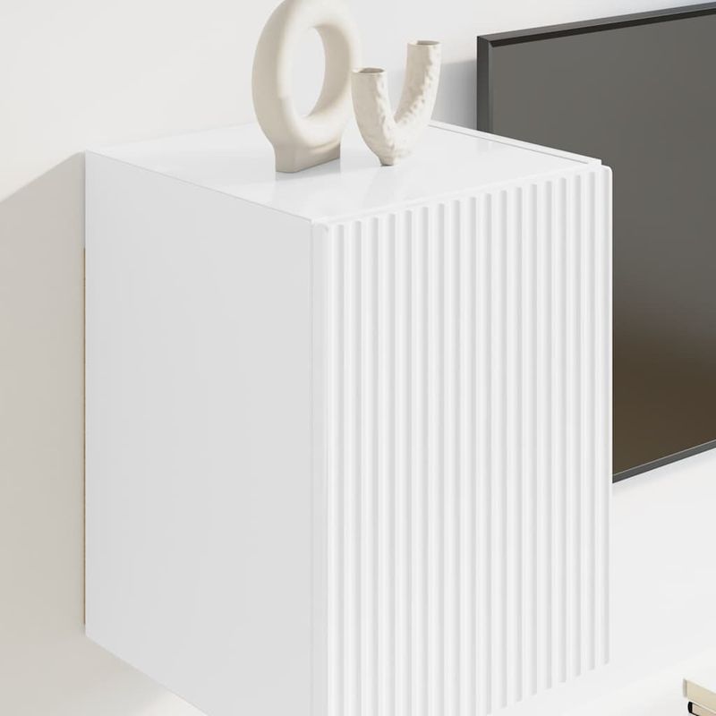 Casa si Gradina - Mobilier - Comode si corpuri - Comode - Dulap TV de perete Pe perete 2 pcs Alb Lucios 30 x 31 x 40 cm - Infinity.ro