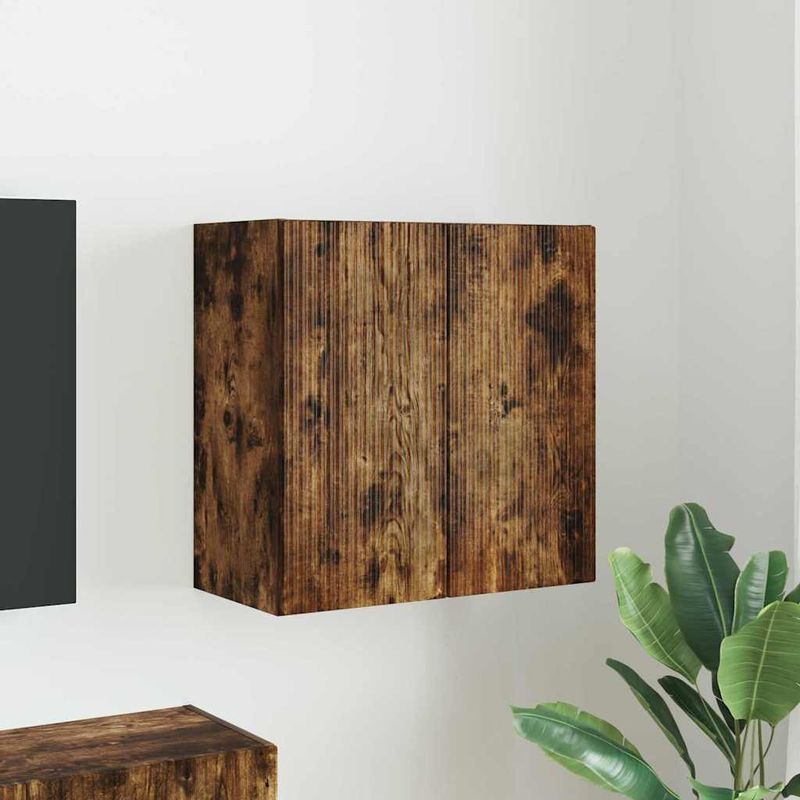 Casa si Gradina - Mobilier - Comode si corpuri - Comode - Dulap TV de perete Pe perete Stejar fumuriu 59,5 x 31 x 60 cm - Infinity.ro
