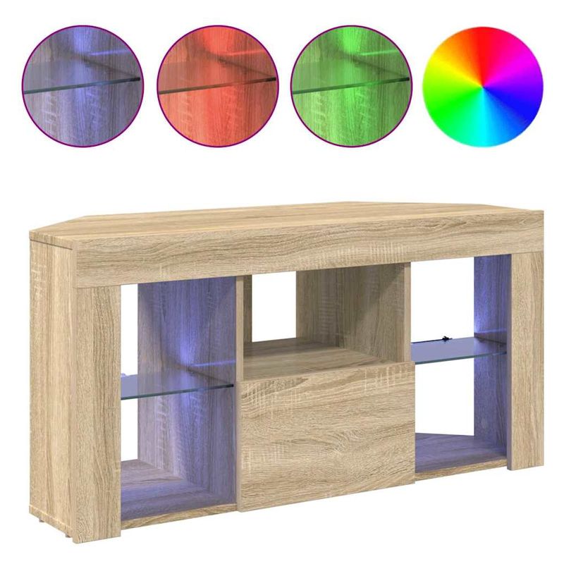 Casa si Gradina - Mobilier - Comode si corpuri - Comode - Sifonier LED pentru TV coltar Stejar Sonoma 102 x 40 x 50 cm - Infinity.ro