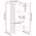 Casa si Gradina - Mobilier - Comode si corpuri - Comode - Dulap TV de perete Pe perete Gri din beton 59,5 x 31 x 100 cm - Infinity.ro
