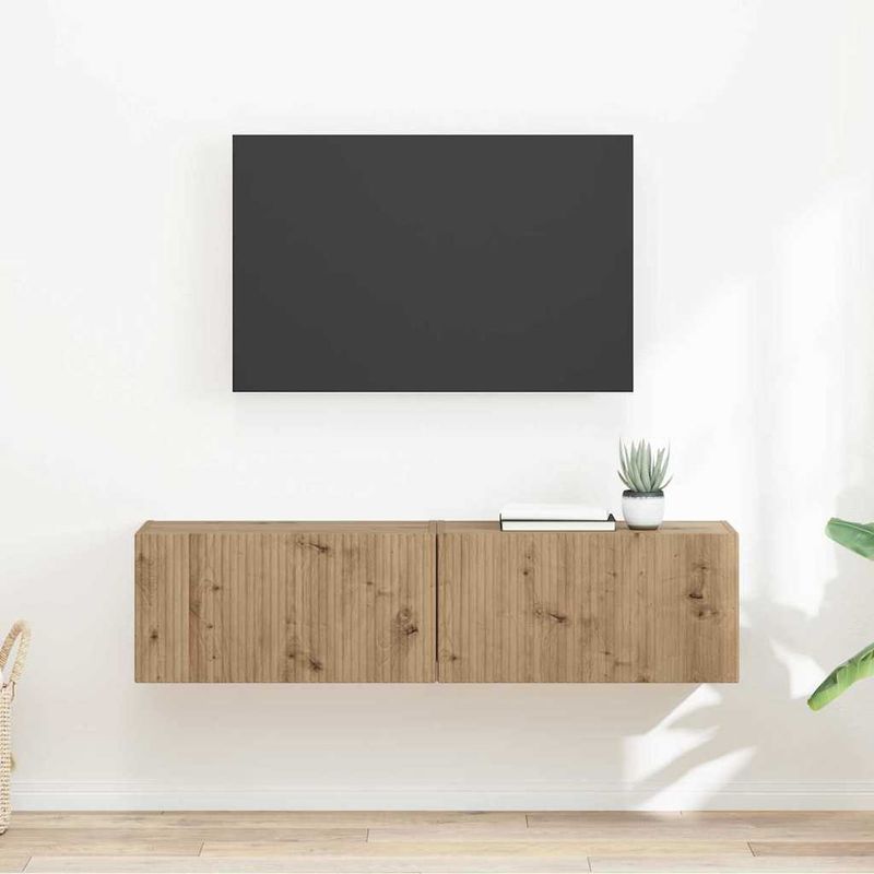 Casa si Gradina - Mobilier - Comode si corpuri - Comode - Dulap TV de perete 2 pcs Stejar artizanal 60 x 31 x 29.5 cm - Infinity.ro
