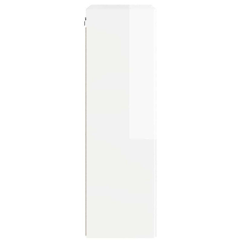 Casa si Gradina - Mobilier - Comode si corpuri - Comode - Dulap TV de perete Alb lucios 59,5 x 31 x 100 cm Lemn compozit - Infinity.ro