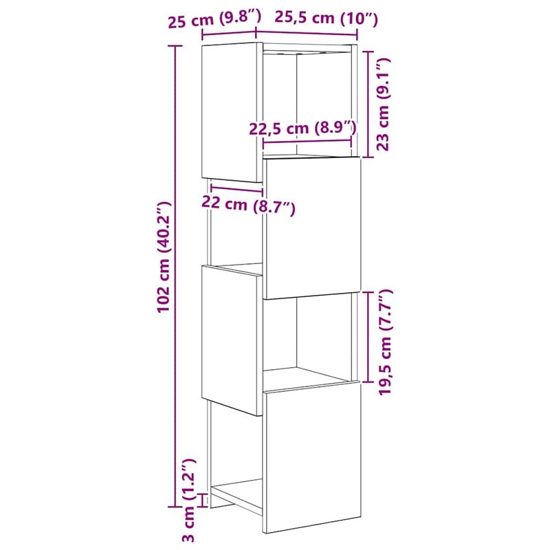 Casa si Gradina - Mobilier - Dulapuri si sifoniere - Dulapuri - Dulap de colt Alb 25,5x25x102cm Lemn compozit - Infinity.ro