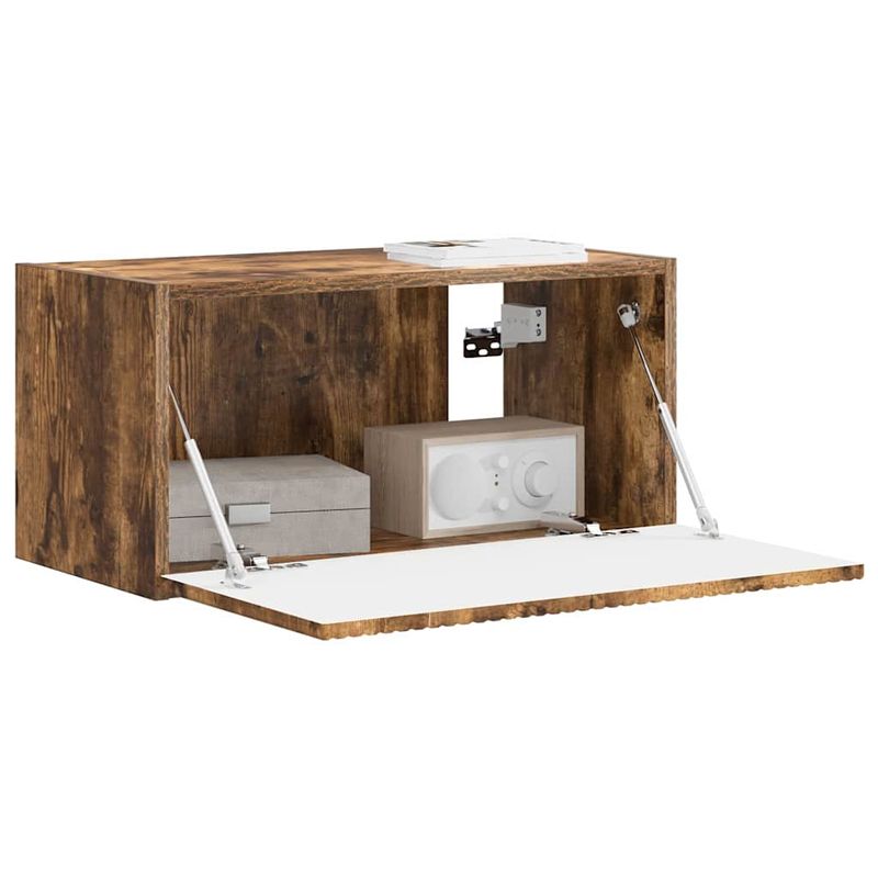 Casa si Gradina - Mobilier - Comode si corpuri - Comode - Dulap TV de perete Pe perete Stejar fumuriu 60 x 31 x 29.5 cm - Infinity.ro