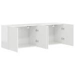 Casa si Gradina - Mobilier - Comode si corpuri - Comode - Dulap TV de perete Pe perete 2 pcs Alb lucios 59,5 x 31 x 40 cm - Infinity.ro