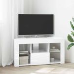 Casa si Gradina - Mobilier - Comode si corpuri - Comode - Sifonier LED pentru TV coltar Alb lucios 104 x 40 x 50 cm - Infinity.ro