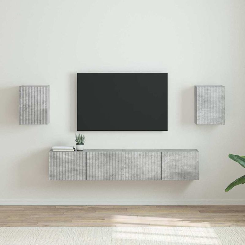 Casa si Gradina - Mobilier - Comode si corpuri - Comode - Dulap TV de perete 2 pcs Beton 30 x 31 x 40 cm Lemn compozit - Infinity.ro