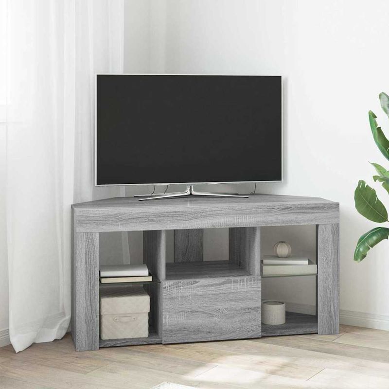 Casa si Gradina - Mobilier - Comode si corpuri - Comode - Sifonier LED pentru TV coltar Gri Sonoma 106 x 40 x 50 cm - Infinity.ro