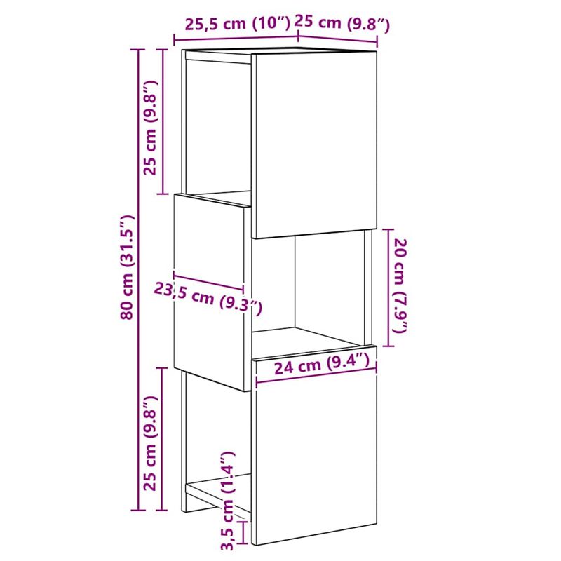 Casa si Gradina - Mobilier - Dulapuri si sifoniere - Dulapuri - Dulap de colt Alb 25,5x25x80cm Lemn compozit - Infinity.ro