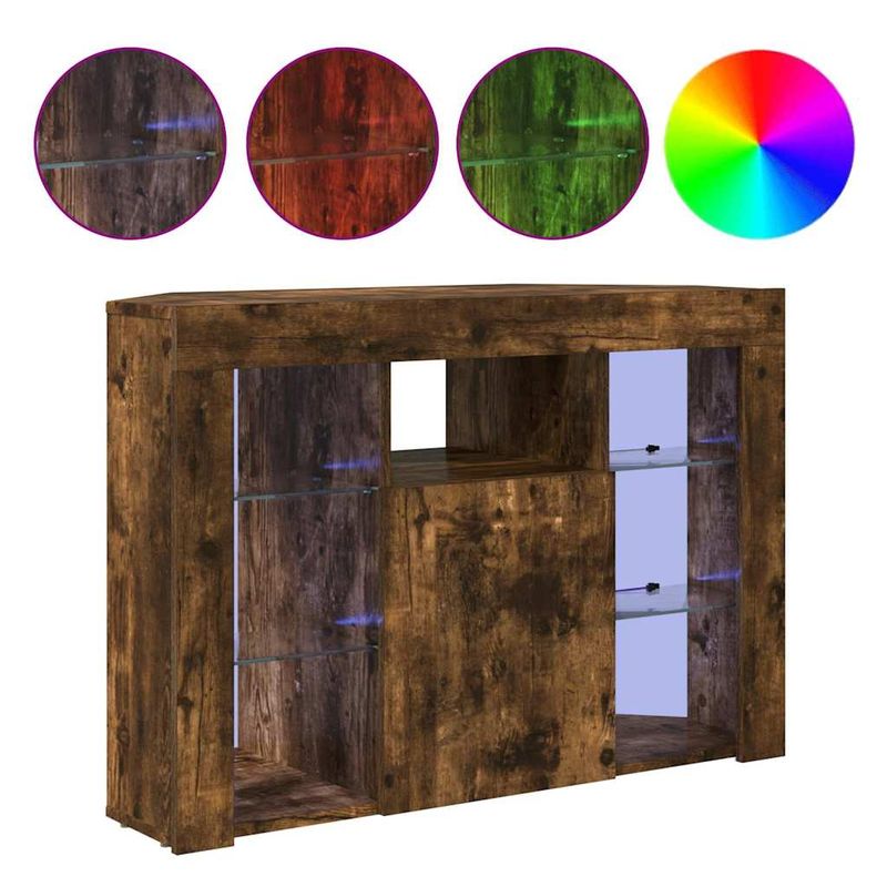 Casa si Gradina - Mobilier - Comode si corpuri - Comode - Sifonier LED pentru TV coltar Stejar fumuriu 105 x 40 x 68 cm - Infinity.ro