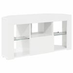 Casa si Gradina - Mobilier - Comode si corpuri - Comode - Sifonier LED pentru TV coltar Alb lucios 104 x 40 x 50 cm - Infinity.ro