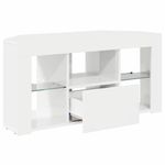 Casa si Gradina - Mobilier - Comode si corpuri - Comode - Sifonier LED pentru TV coltar Alb lucios 104 x 40 x 50 cm - Infinity.ro
